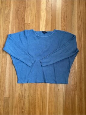 Cyrus Light Blue Scoop Neck Knit Sweater
